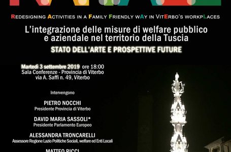 Progetto Raffael: oggi pomeriggio convegno sull’integrazione delle misure di welfare pubblico e aziendale nel territorio della Tuscia