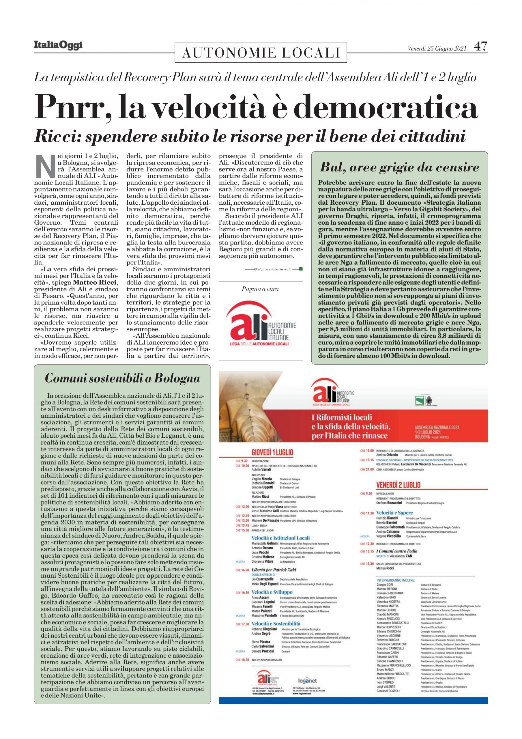 Pnrr, la velocità è democratica