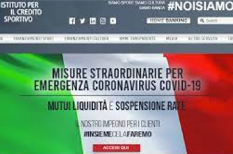 Al via la terza misura liquidità per contrastare crisi Covid. L’Istituto Credito sportivo, ha dato il via alle domande per i finanziamenti