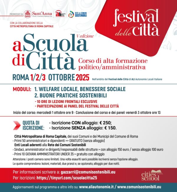 “A Scuola di Città”, al via le iscrizioni per la quinta edizione
